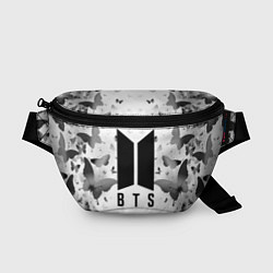 Поясная сумка BTS: Grey Butterflies, цвет: 3D-принт