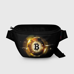 Поясная сумка Золотой биткоин мерцающий