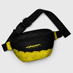 Поясная сумка Cyberpunk 2077: Yellow & Black, цвет: 3D-принт — фото 2