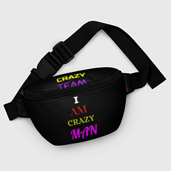 Поясная сумка I am crazy man, цвет: 3D-принт — фото 2