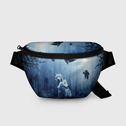 Поясная сумка Волки в тёмном лесу, цвет: 3D-принт