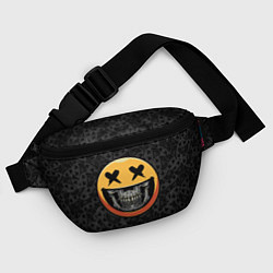 Поясная сумка Смайлик на черепе Emoji, цвет: 3D-принт — фото 2