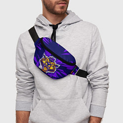 Поясная сумка Граффити Лев фиолетовый, цвет: 3D-принт — фото 2