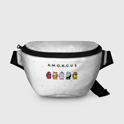 Поясная сумка Among Us Белый Космос, цвет: 3D-принт