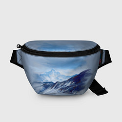 Поясная сумка Серо-голубые горы, цвет: 3D-принт
