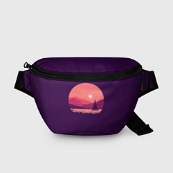 Поясная сумка Закат на озере, цвет: 3D-принт
