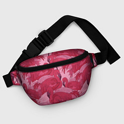 Поясная сумка Розовые фламинго, цвет: 3D-принт — фото 2