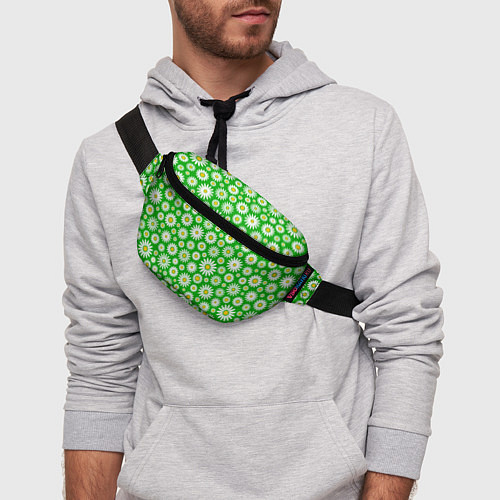Поясная сумка Ромашки на зелёном фоне / 3D-принт – фото 3