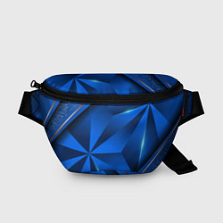 Поясная сумка 3D абстрактные фигуры BLUE, цвет: 3D-принт