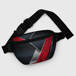 Поясная сумка 3D BLACK AND RED METAL, цвет: 3D-принт — фото 2