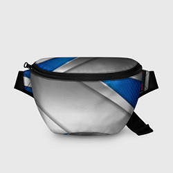 Поясная сумка 3D СЕРЕБРО BLUE LINES, цвет: 3D-принт