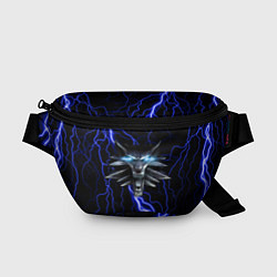 Поясная сумка THE WITCHER МОЛНИЯ BLUE, цвет: 3D-принт