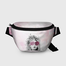 Поясная сумка Девушка цветы акварель, цвет: 3D-принт