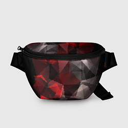 Поясная сумка Серо-красная абстракция, цвет: 3D-принт