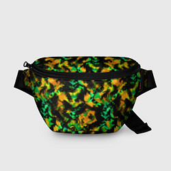 Поясная сумка Абстрактный желто-зеленый узор, цвет: 3D-принт