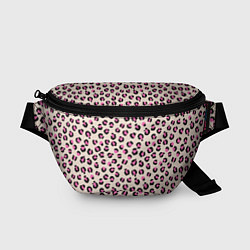 Поясная сумка Леопардовый принт розовый, цвет: 3D-принт
