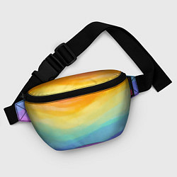 Поясная сумка РАДУЖНЫЕ ВОЛНЫ RAINBOW WAVES Z, цвет: 3D-принт — фото 2