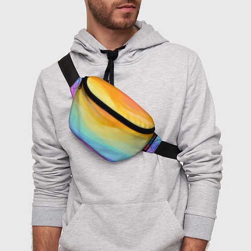 Поясная сумка РАДУЖНЫЕ ВОЛНЫ RAINBOW WAVES Z / 3D-принт – фото 3
