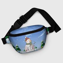 Поясная сумка Веселый Снеговичок, цвет: 3D-принт — фото 2