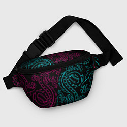 Поясная сумка НЕОНОВЫЕ ДРАКОНЫ NEON DRAGON, цвет: 3D-принт — фото 2