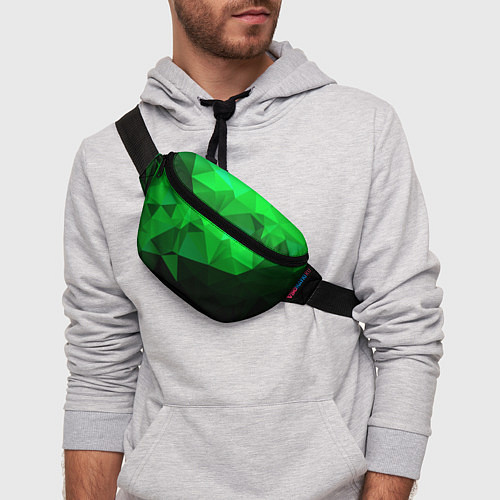 Поясная сумка Изумрудный Зеленый Геометрия / 3D-принт – фото 3