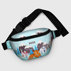 Поясная сумка Спящий тигренок в ожидании нового года, цвет: 3D-принт — фото 2