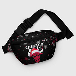 Поясная сумка НОВОГОДНИЙ CHICAGO BULLS 2022 СНЕЖИНКИ, цвет: 3D-принт — фото 2