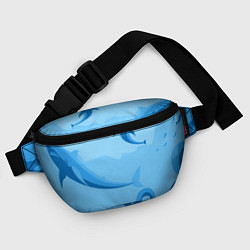 Поясная сумка МоРское Дно с Акулами, цвет: 3D-принт — фото 2