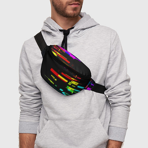 Поясная сумка Color fashion glitch / 3D-принт – фото 3