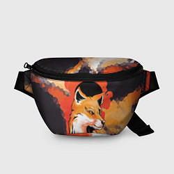 Поясная сумка Хитрый лис в закате, цвет: 3D-принт