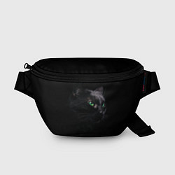 Поясная сумка Черна кошка с изумрудными глазами, цвет: 3D-принт