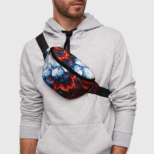 Поясная сумка 3D ЯДЕРНЫЙ КОСМИЧЕСКИЙ ВЗРЫВ ОГОНЬ / 3D-принт – фото 3