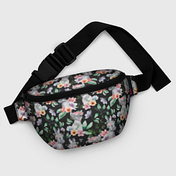 Поясная сумка Котики в цветочках, цвет: 3D-принт — фото 2
