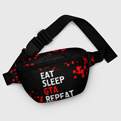 Поясная сумка Eat Sleep GTA Repeat - Брызги, цвет: 3D-принт — фото 2