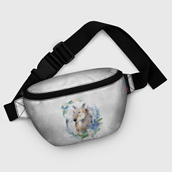 Поясная сумка Волк в венке, цвет: 3D-принт — фото 2