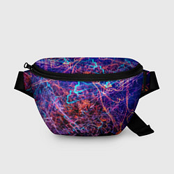 Поясная сумка Красочный неоновый паттерн Импрессионизм, цвет: 3D-принт