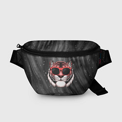 Поясная сумка Модный тигр в очках, цвет: 3D-принт