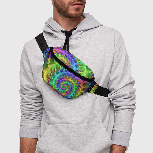 Поясная сумка Красочная фрактальная спираль Узор Colorful fracta / 3D-принт – фото 3