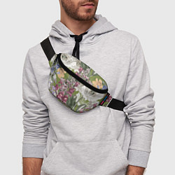 Поясная сумка Цветы Ностальгический Весенний Узор, цвет: 3D-принт — фото 2