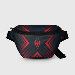 Поясная сумка Красный Символ Skyrim на темном фоне со стрелками, цвет: 3D-принт