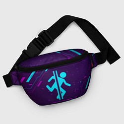 Поясная сумка Символ Portal в неоновых цветах на темном фоне, цвет: 3D-принт — фото 2
