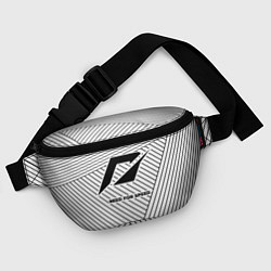 Поясная сумка Символ Need for Speed на светлом фоне с полосами, цвет: 3D-принт — фото 2