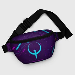Поясная сумка Символ Quake в неоновых цветах на темном фоне, цвет: 3D-принт — фото 2