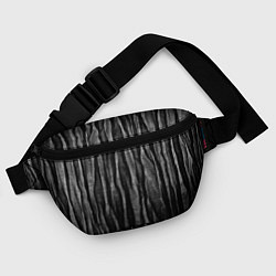 Поясная сумка Полосы чорные серые роизвольные random black strip, цвет: 3D-принт — фото 2