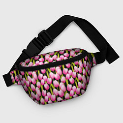 Поясная сумка Цветы Розовые Тюльпаны, цвет: 3D-принт — фото 2