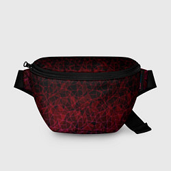 Поясная сумка Темно-красный абстрактный узор, цвет: 3D-принт