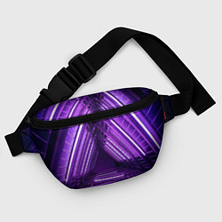 Поясная сумка Неоновые лестницы - Фиолетовый, цвет: 3D-принт — фото 2