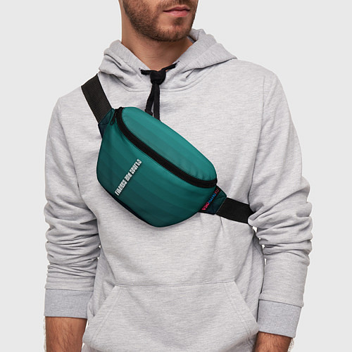 Поясная сумка Fitness and sports Бирюзовый полосатый градиент / 3D-принт – фото 3