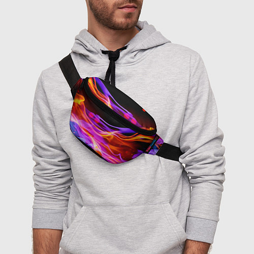 Поясная сумка Abstract colorful waves / 3D-принт – фото 3