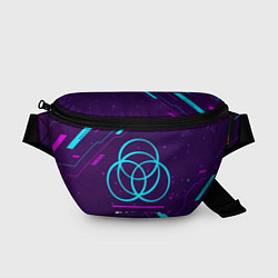 Поясная сумка Символ Elden Ring в неоновых цветах на темном фоне, цвет: 3D-принт